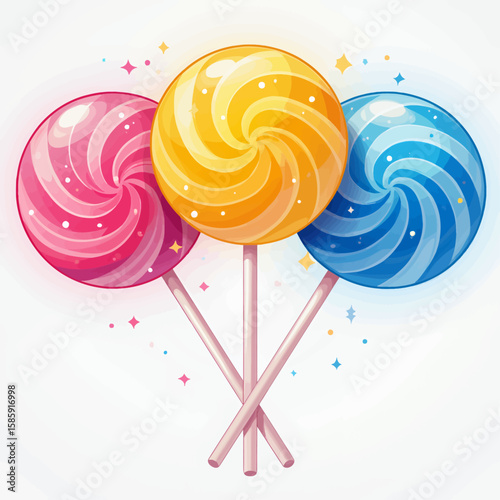 Colorful Lollipops Swirls Celebration