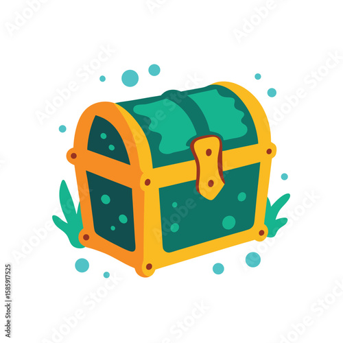 treasure chest isolated on white