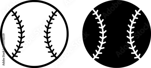 Softball outline and silhouette vector icon decal illustration isolated image decal design file download	