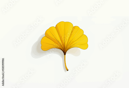 Golden Ginkgo Leaf in Autumnal Serenity