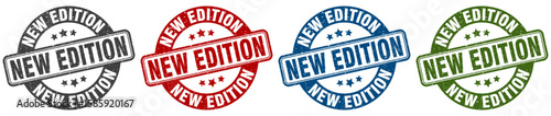 new edition stamp. new edition round stamp set isolated on white background