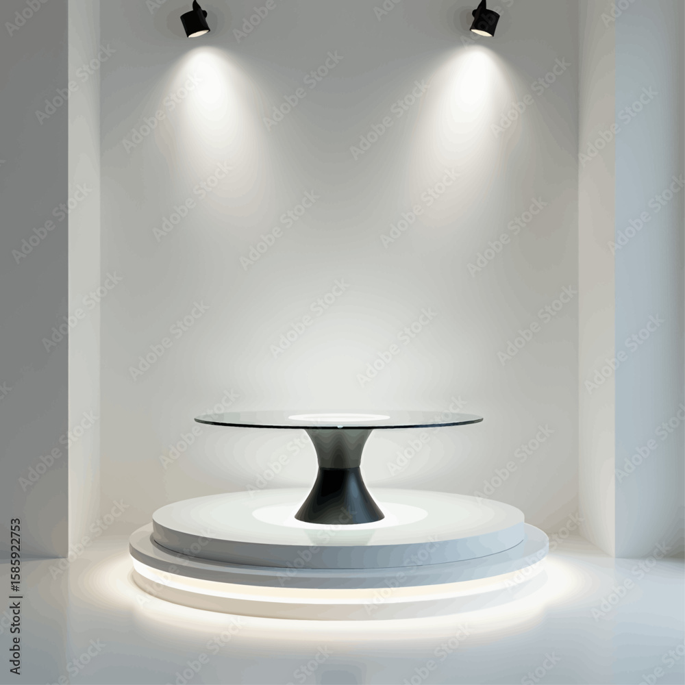 Fototapeta premium Modern Minimalist Table Display with Illuminated Base