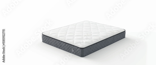 Modern Minimalist Mattress on White Background