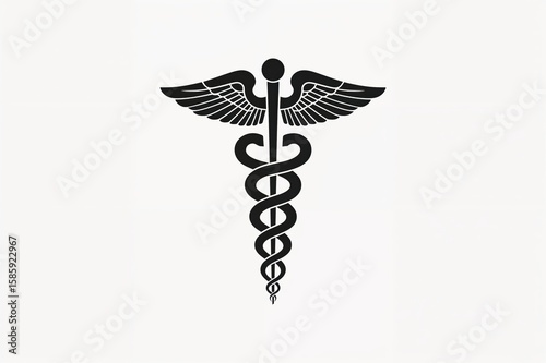 Healthcare caduceus medical symbol ideal for medical practice and healthcare professional materials
