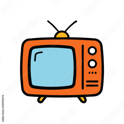 vintage tv set vector art