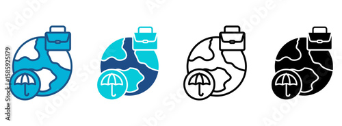 Travel Icon Set With Multiple Styles. Vector Illustration