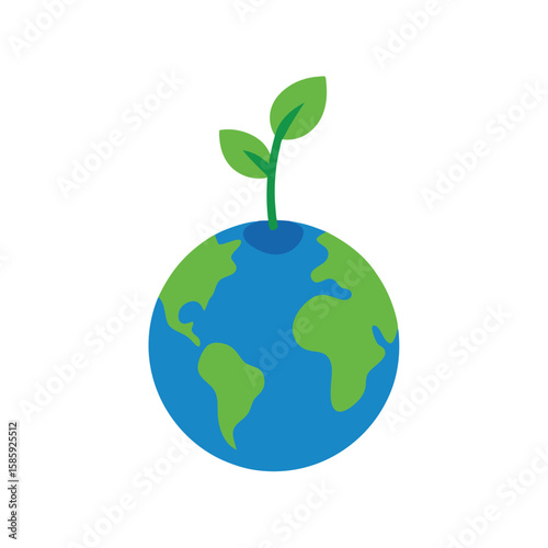 green earth with leaves