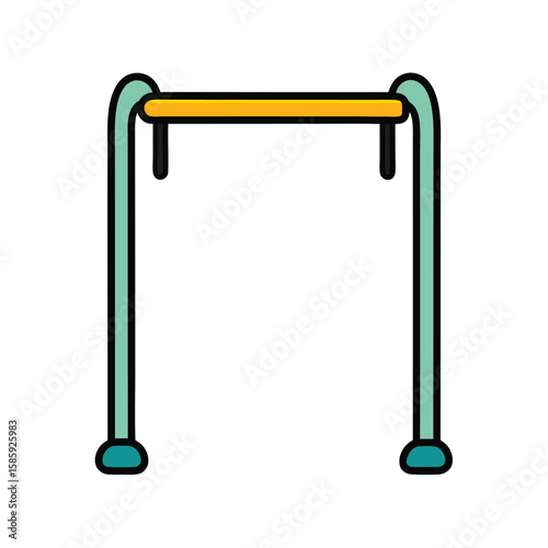 pull up bar doodle style on white vector art