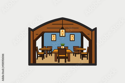 sophisticated restaurant space with reclaimed