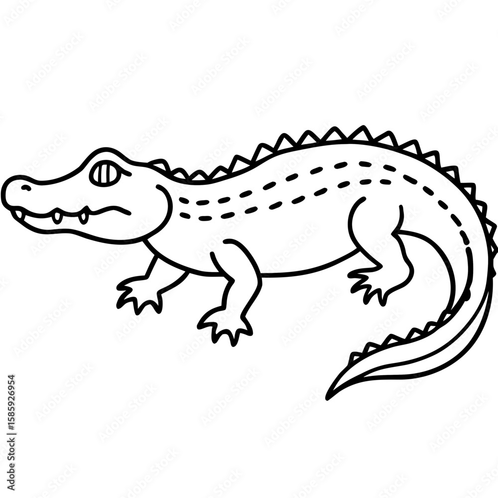 Obraz premium Crocodile line art vector