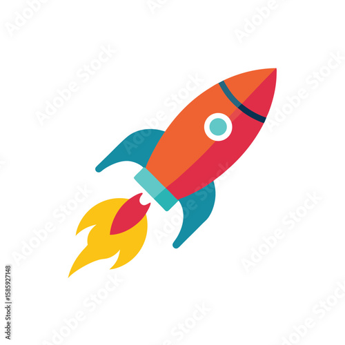 space rocket isolated on white