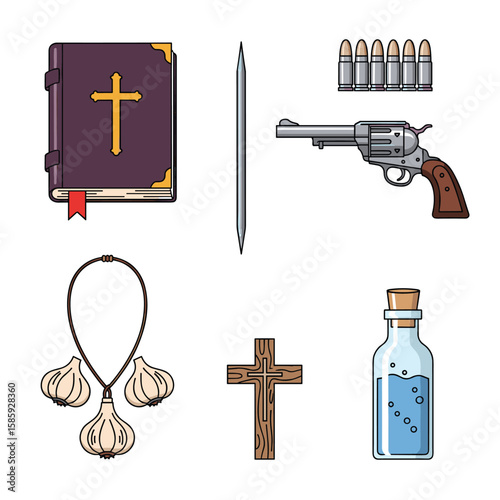 Vampire hunter toolkit religious artifacts weapons and protection items