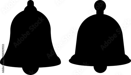 Black various bell vector art, Christmas bell art, bells vector art design, Vector of modern holiday bells art, various bells isolated