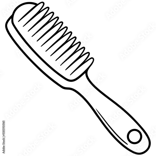 Hairbrush or comb line art vector