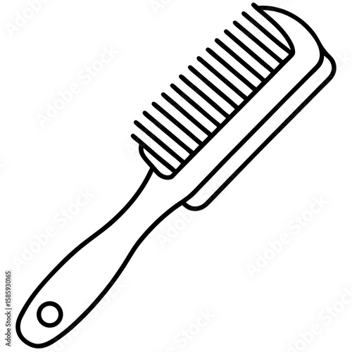 Hairbrush or comb line art vector