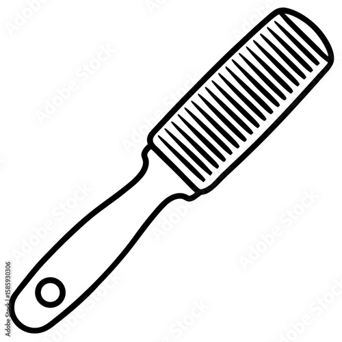 Hairbrush or comb line art vector