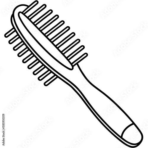 Hairbrush or comb line art vector