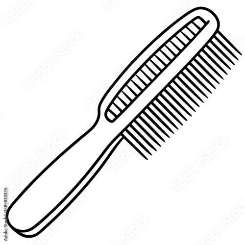Hairbrush or comb line art vector