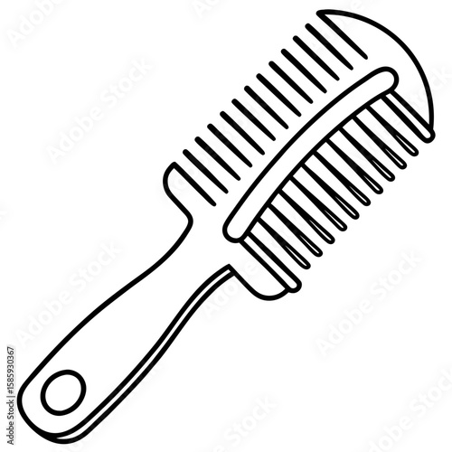 Hairbrush or comb line art vector