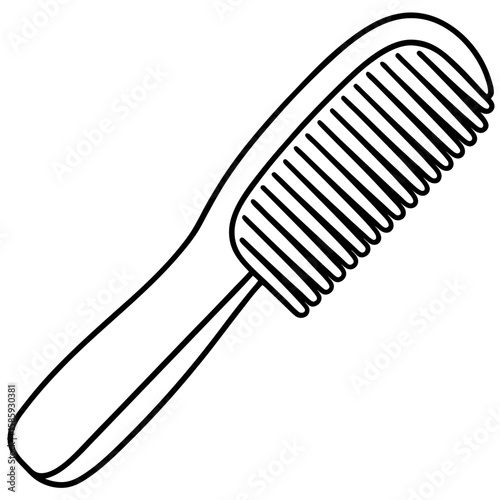 Hairbrush or comb line art vector