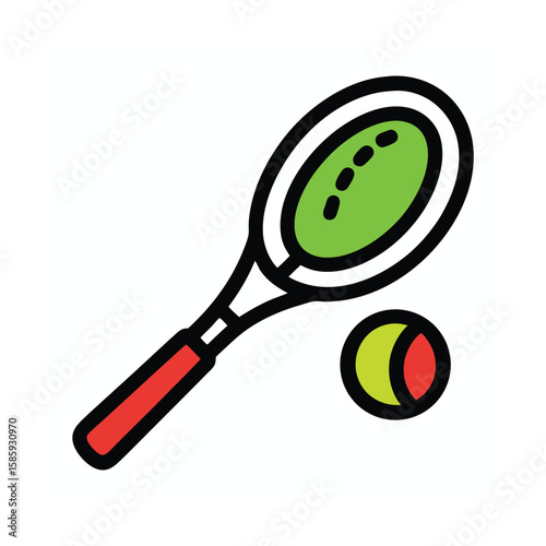 tennis racket with ball
