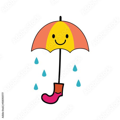 umbrella with rain drops
