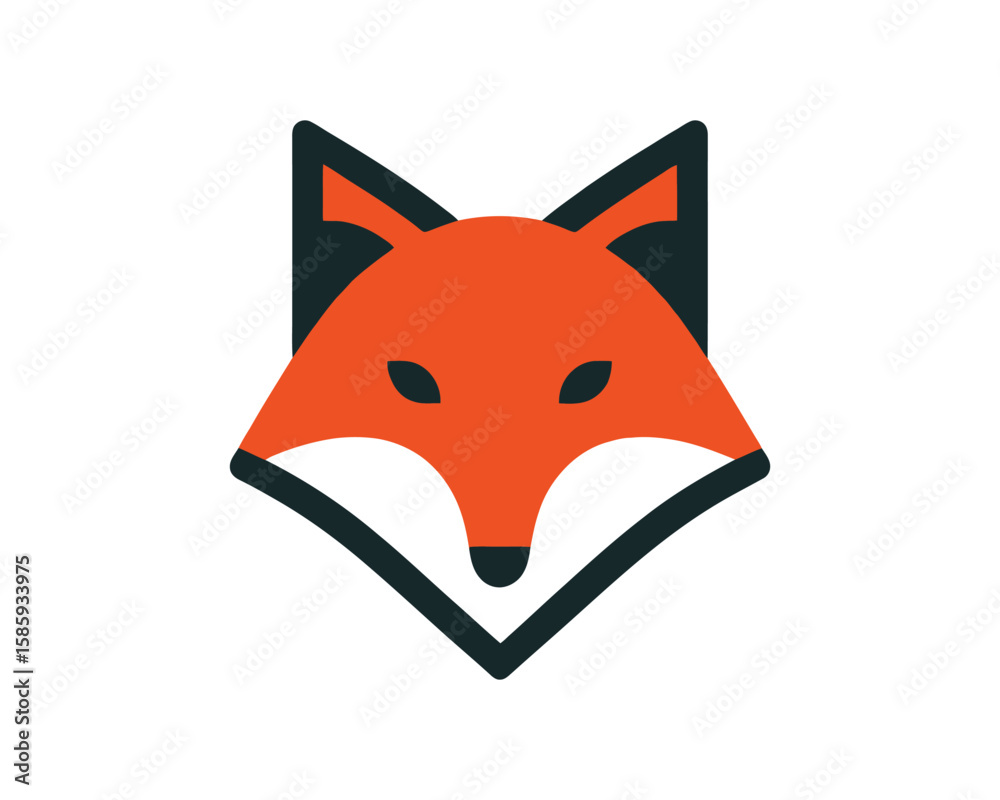 Obraz premium Minimalist fox head vector logo design
