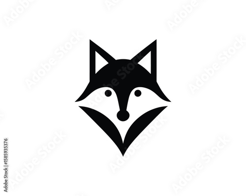 Bold Geometric fox head logo vector illustration