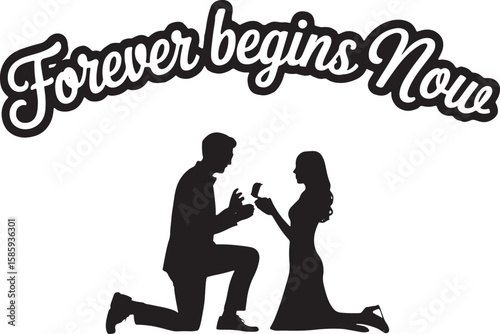 Proposal moment forever begins now romantic gesture engagement wedding