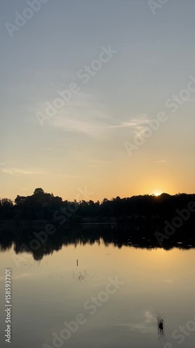 sunset over the lake