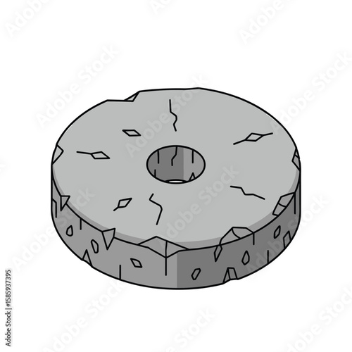 Ancient stone grinding wheel for food preparation in old times