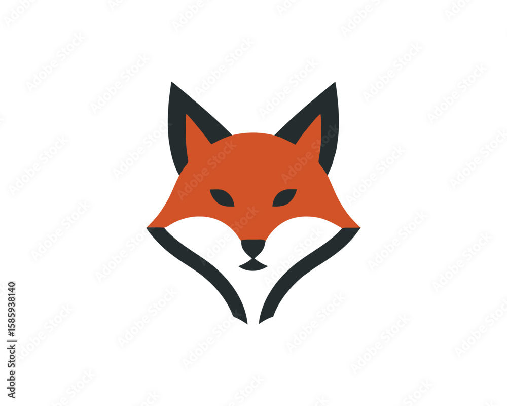 Obraz premium Geometric fox head vector illustration geometric