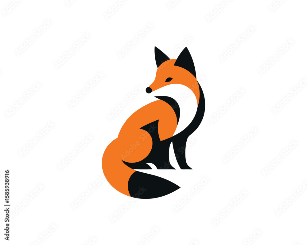 Fototapeta premium Geometric fox silhouette vector design geometric