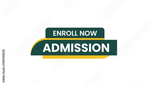 Admission Open School Opening Coaching College Green Yellow Label Vector