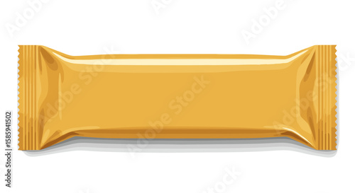 Realistic blank candy bar wrapper in golden packaging design