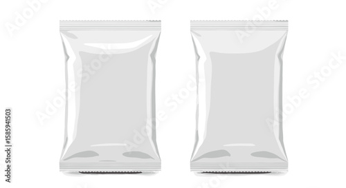 Blank packaging design mockup with two foil pouches
