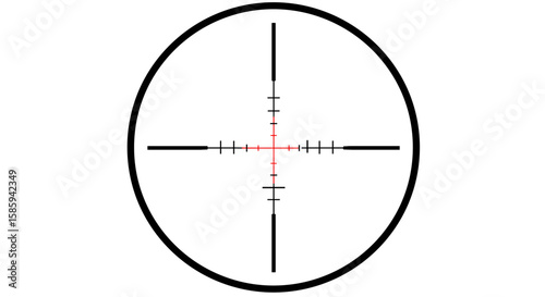 Precision crosshair with red center in minimalist design