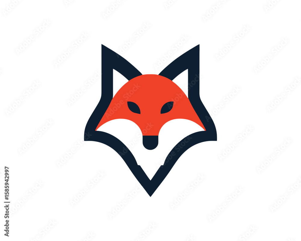 Obraz premium Modern minimalist fox head vector logo illustration