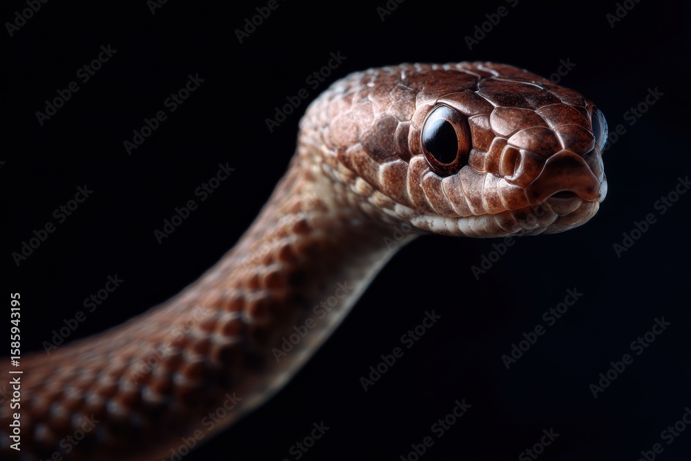Fototapeta premium Captivating close-up of a serpent studio setting animal photography dark background macro view nature concept