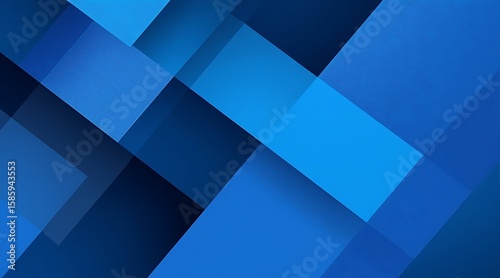 Geometric abstract background with overlapping blue rectangles and squares pattern