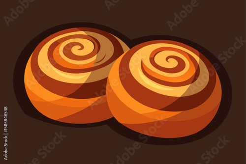  cinnamon rolls glowing under moody light