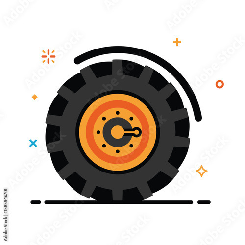 Heavy duty vehicle tire tread pattern for agricultural and construction machinery