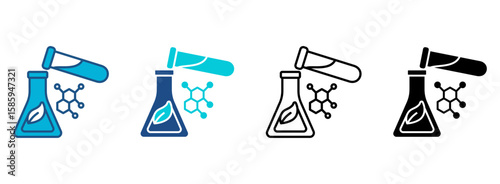 Experiment Icon Set With Multiple Styles. Vector Illustration