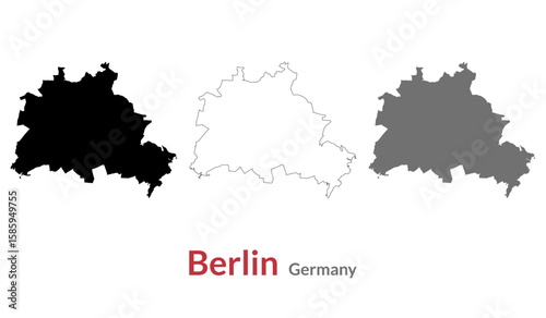 Berlin, Germany map vector " NO AI "