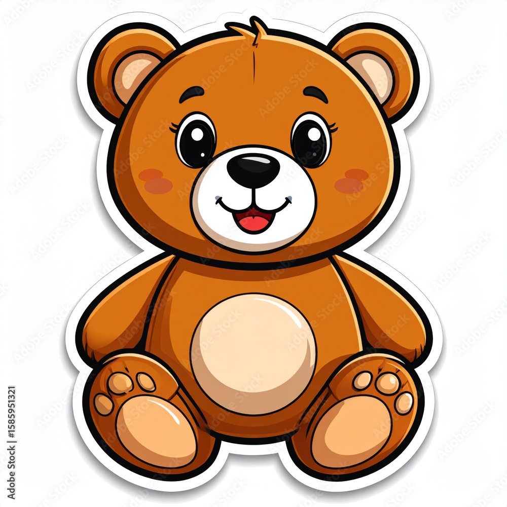 Obraz premium Cute Brown Teddy Bear Sitting