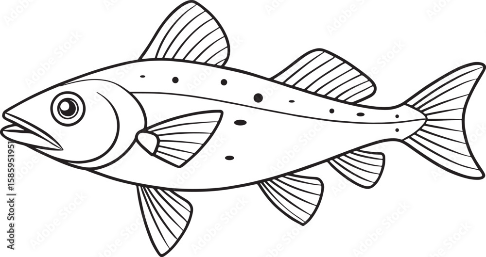 Fototapeta premium a fish with spots is swimming on white background