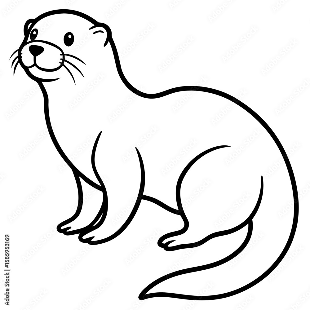 Obraz premium Simple Otter Line Sketch