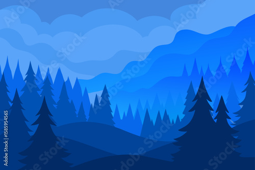 winter landscape with mountains