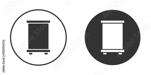 Roll up banners icon flat pictogram for web. Symbol, logo illustration. Vector graphics