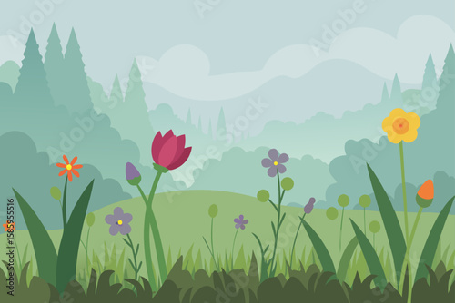 meadow with flowers